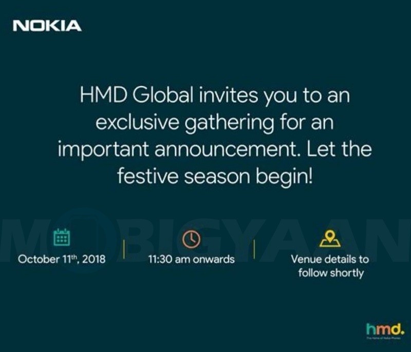 Hmd Global Nokia October 11 India Launch Invite