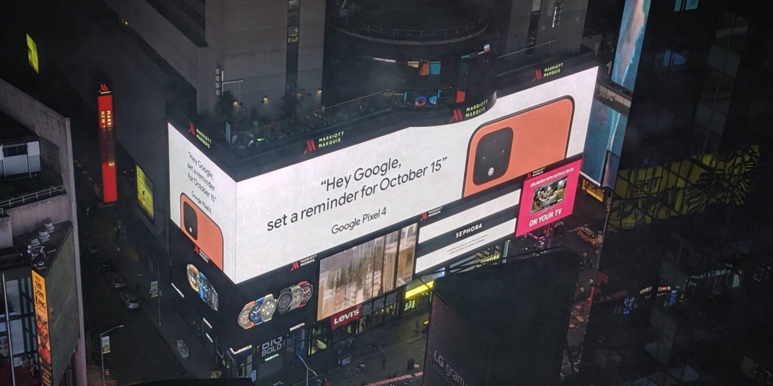 Pixel 4 times square header