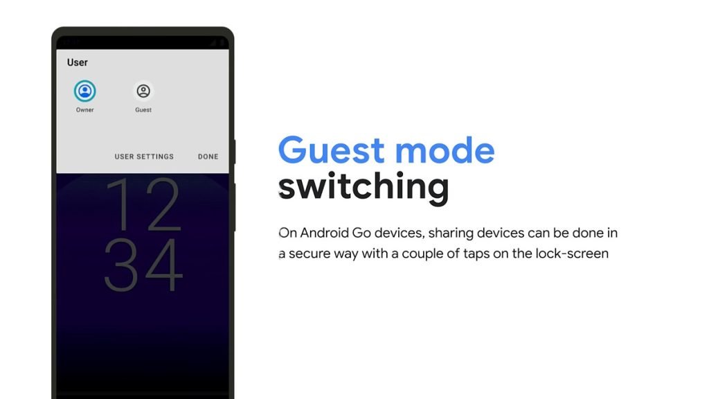Googles senaste version av Android Go gör det enklare att hitta gästläget