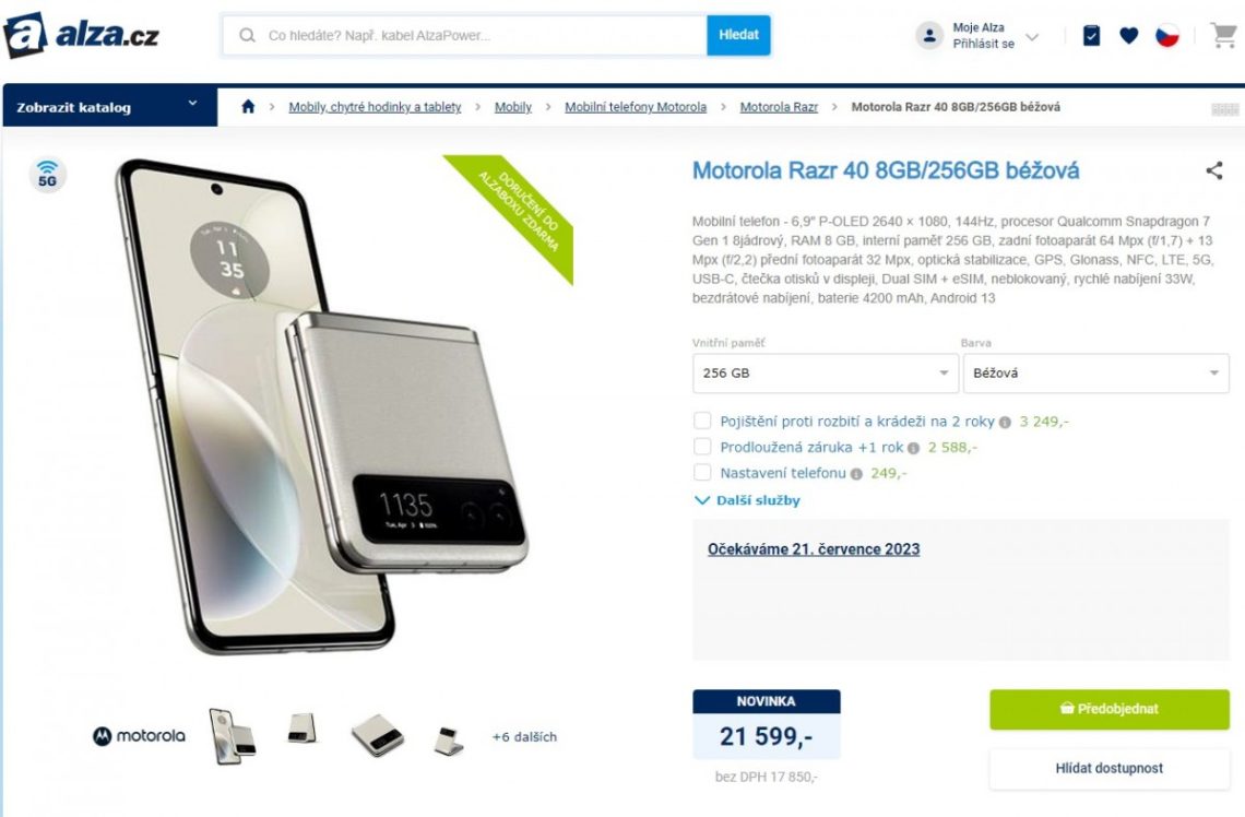 Motorola Razr 40 börjar säljas i Kina