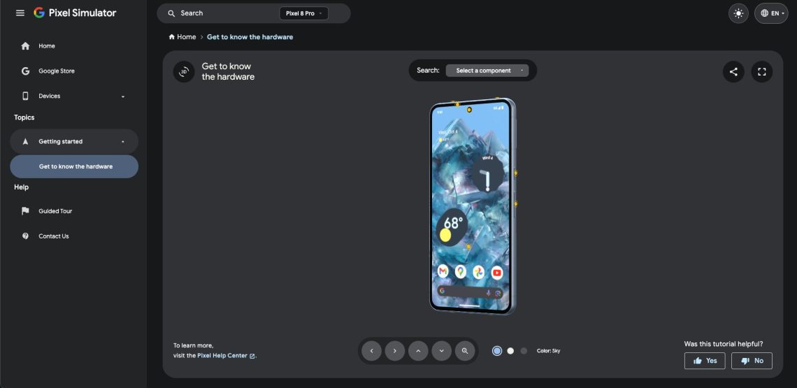 Ny bild kan visa Pixel 8 Pro I den blåa kulören