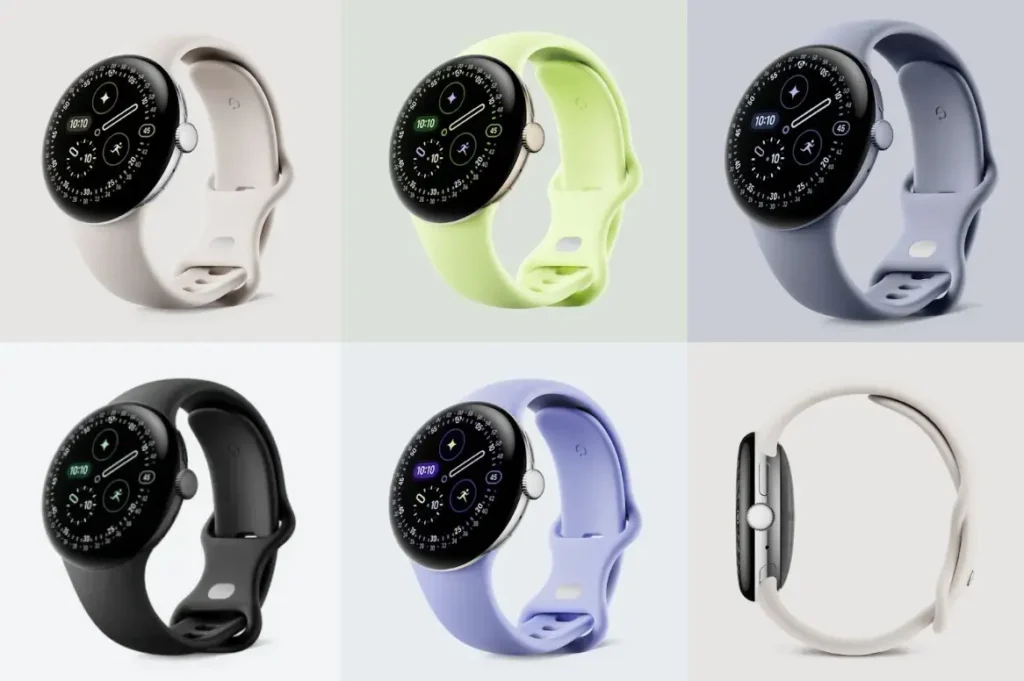 Google Pixel Watch 4 läcker ut i samtliga kulörer