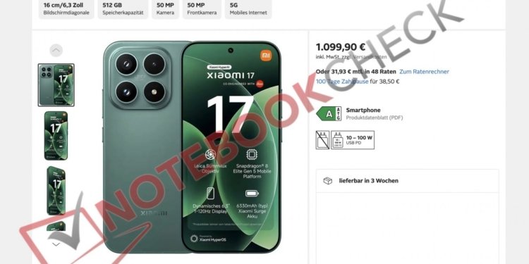 Priset för globala Xiaomi 17 läcker, lär komma till Sverige!