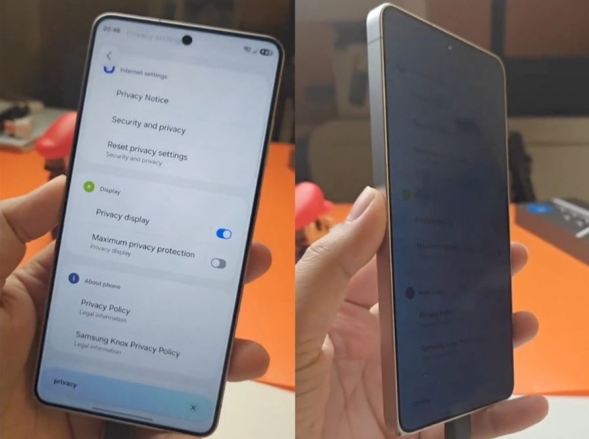 Samsung Galaxy S26 Ultra: bild läcker ut som visar det privata läget